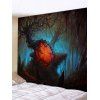 Tapisserie Murale Imprimé Arbres Flétrie Halloween - Ardoise bleue foncée W91 X L71 INCH