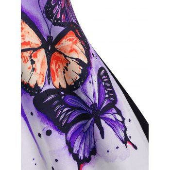 Dip Dye Butterfly Print Sleeveless Dress