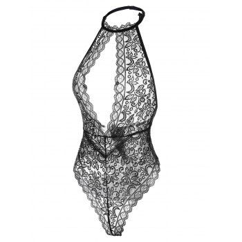 Image of Plus Size Lace Cutout See Thru Lingerie Teddy