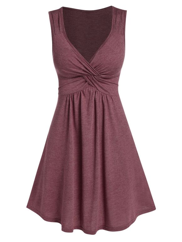 Robe Ajustée Evasée Nouée en Avant - Brique Réfractaire M