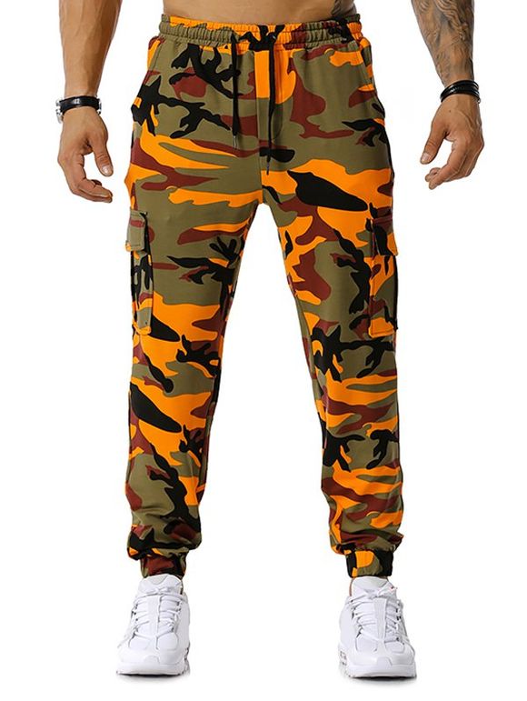 Pantalon de Jgging Cargo Camouflage Imprimé - Orange 2XL