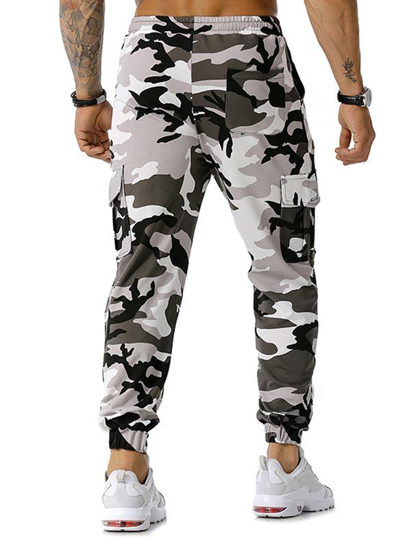 [35% OFF] 2021 Camo Print Lounge Cargo Jogger Pants In GRAY | DressLily