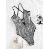 Body Lingerie Croisé de Grande Taille à Paillettes - Argent 3X