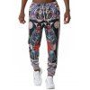Drawstring Allover Tribal Print Casual Pants - multicolor S