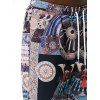 Drawstring Allover Tribal Print Casual Pants - multicolor S