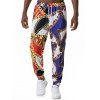 Pantalon Décontracté Baroque Imprimé à Cordon - multicolor L