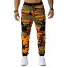 Pantalon de Sport Camouflage Imprimé à Cordon - Orange S