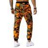 Pantalon de Sport Camouflage Imprimé à Cordon - Orange 2XL