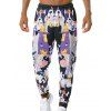 Pantalon Décontracté Chien Dessin Animé Imprimé à Cordon - multicolor XL