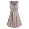 Robe Ajustée Evasée Nouée en Avant - Brun Légère L