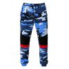 Pantalon de Jogging Décontracté Camouflage Imprimé en Blocs de Couleurs - Bleu S