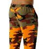Pantalon de Jogging Décontracté Camouflage Imprimé en Blocs de Couleurs - Orange S