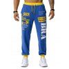 Pantalon de Sport Drapeau Brésilien Graphique Imprimé - Bleu S