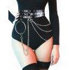 Ceinture Chaîne Multi-Couches à Œillet - Noir 