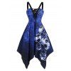 Robe d'Halloween Mouchoir Toile d'Araignée de Grande Taille à Lacets - Bleu Myrtille 5X