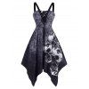 Robe d'Halloween Mouchoir Toile d'Araignée de Grande Taille à Lacets - Gris Carbone 3X