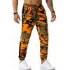 Pantalon Décontracté Camouflage Imprimé à Cordon - Orange 2XL