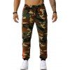 Pantalon Décontracté Camouflage Imprimé à Cordon - Vert Armée S