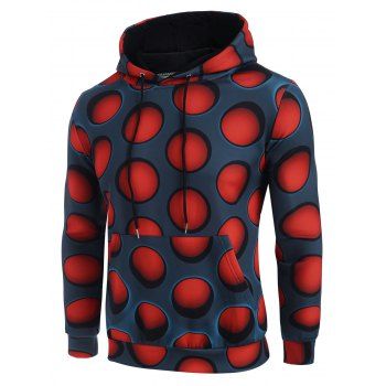 

Red Moon Allover Print Kangaroo Pocket Hoodie, Lava red