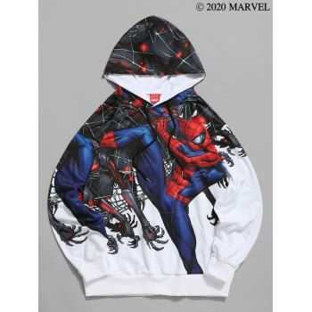 Fan Favorite Marvel Spider Man Print Drawstring Hoodie Fandom Shop - drop shoulder drawstring contrast hoodie orange roblox