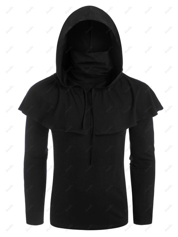 Ensemble de Cape à Capuche Gothique et de Haut Deux Pièces - Noir S