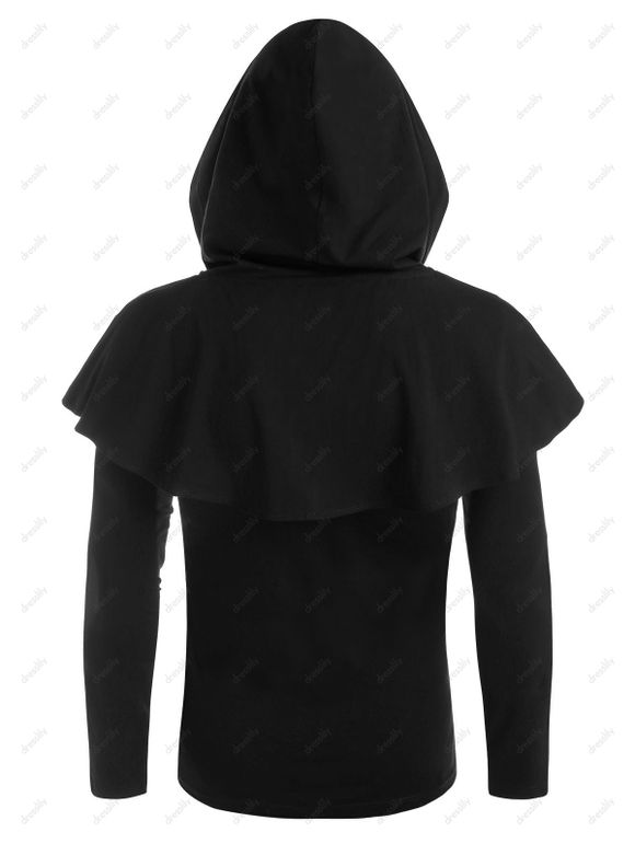 Ensemble de Cape à Capuche Gothique et de Haut Deux Pièces - Noir S