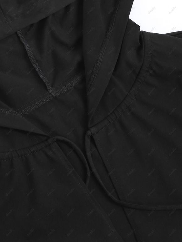 Ensemble de Cape à Capuche Gothique et de Haut Deux Pièces - Noir S