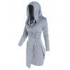 Robe Moulante à Capuche Superposée Asymétrique - Oie grise 2XL