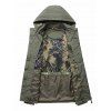 Embroidery Zipper Pocket Hooded Jacket - ARMY GREEN L
