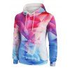 Colorful Diamond Geo Print Front Pocket Hoodie - RUBY RED 2XL