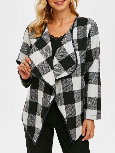 Veste Drapée en Tweed à Carreaux