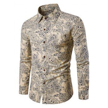

Seamless Paisley Pattern Lounge Long Sleeve Shirt, Light yellow