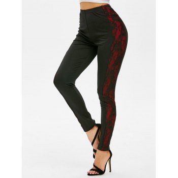 

Side Lace Panel Leggings, Black