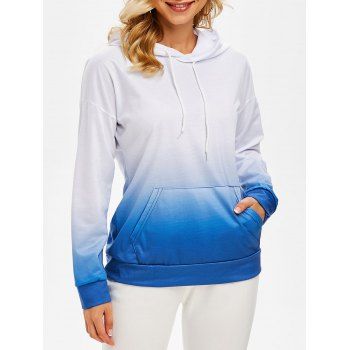 

Ombre Kangaroo Pocket Hoodie, Light blue