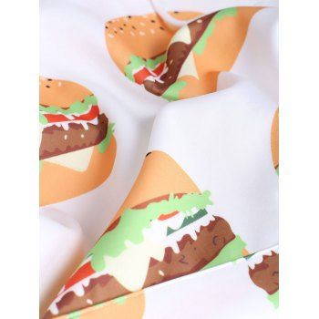 Hamburger Print Kangaroo Pocket Hoodie