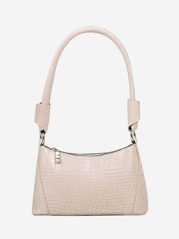 Sac à Bandoulière Rectangle Texturé en Couleur Unie - Blanc 
