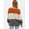 Drop Shoulder Colorblock Loose Sweater - multicolor XL