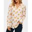 Chemise à Imprimé Marguerite Boutonnée - Orange 3XL