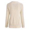 Drop Shoulder Lace-up Slit Cable Knit Sweater - LIGHT YELLOW XL