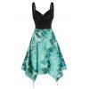 Robe Asymétrique Teintée à Bretelle Bouclée à Volants - multicolor A M