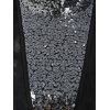 Sequined Mesh Panel Asymmetric Sheath Dress - BLACK 3XL