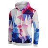 Colorful Diamond Geo Print Front Pocket Hoodie - RUBY RED 2XL