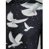 Sweat à Capuche à Imprimé Astronaute Pigeon Poche Kangourou - Noir XL