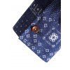 Chemise Vintage Boutonnée Motif à Pois en Blocs de Couleurs - Bleu Marine XS