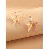 Boucles d'Oreilles Pendantes Motif Papillon à Paillettes en Fausse Perle - orange clair 
