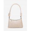 Sac à Bandoulière Rectangle Texturé en Couleur Unie - Blanc 