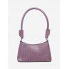 Sac à Bandoulière Rectangle Texturé en Couleur Unie - Violet clair 