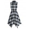 Robe Chemise Mouchoir à Carreaux Imprimé - Noir XL