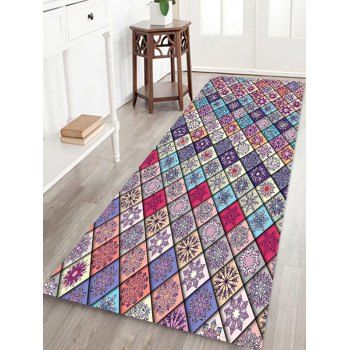 

Patchwork Flower Pattern Bath Floor Mat, Multicolor
