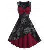 Robe Vintage Superposée à Imprimé Fleur sans Manches - multicolor A XL